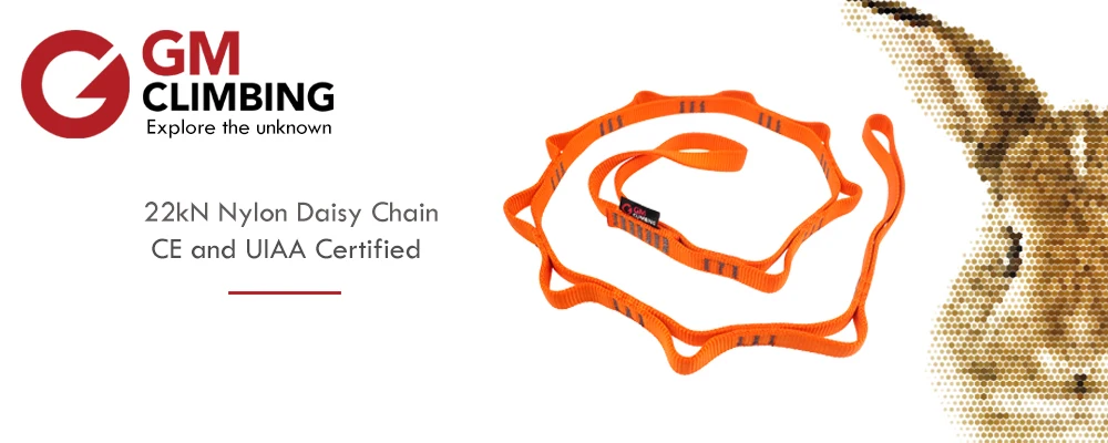 48in CE UIAA Certified for Leading Aid Climb Ascender Rigging Hammock Suspension GM CLIMBING 16mm Nylon Daisy Chain Sling 22kN 120cm