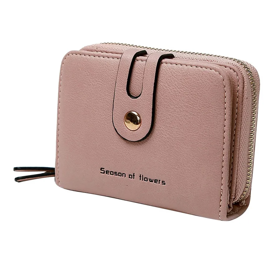 Новинка, Женский кошелек, винтажный, модный, маленький, кошелек, сумочка для денег, на молнии, с карманом для монет, Poucht, кожаный кошелек для монет#0308 A#487 - Цвет: Pink