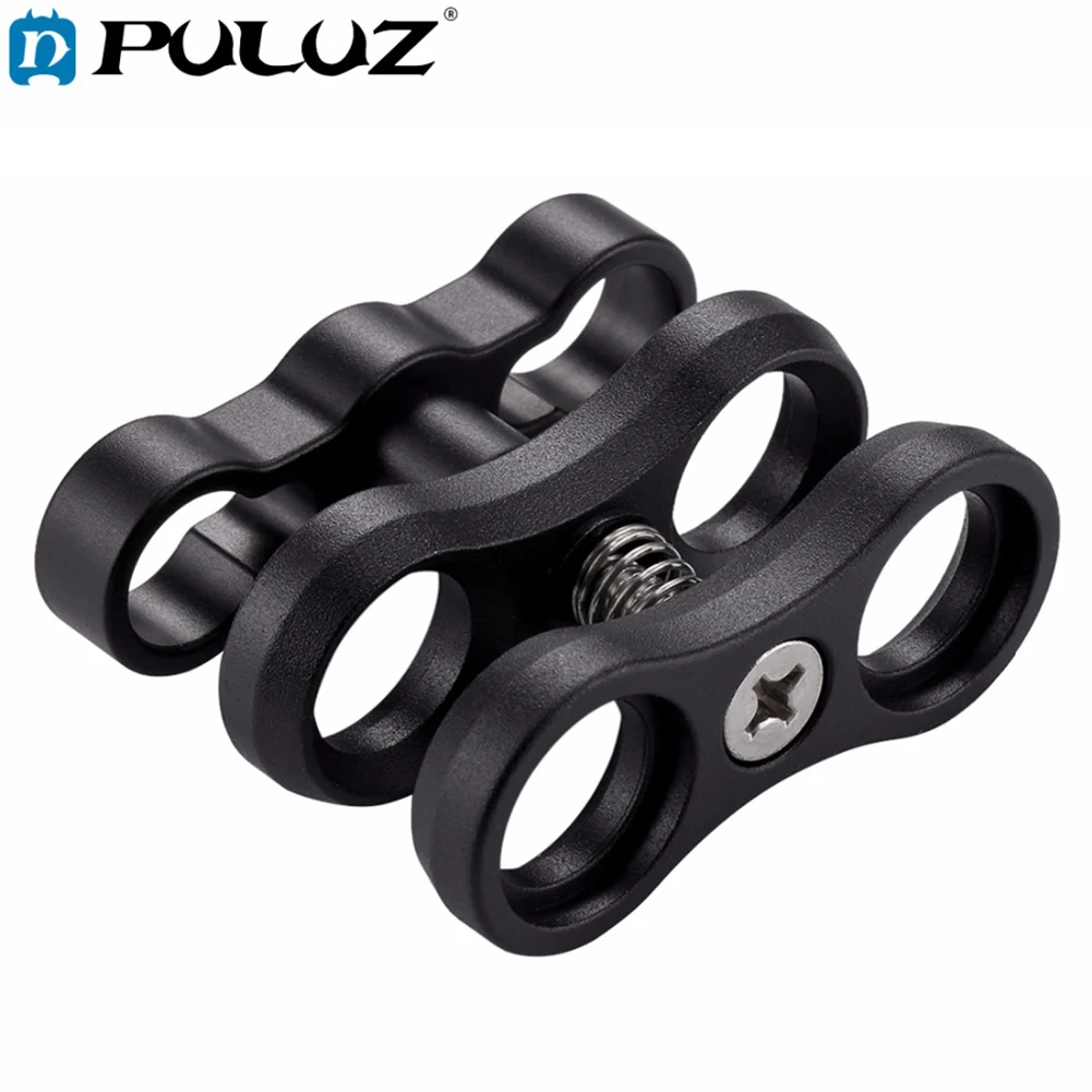 

Aluminum Alloy 1" Ball Clamp Long Lengthen Butterfly Clip Arm Dual Holder Mount For Underwater Photography Diving Light