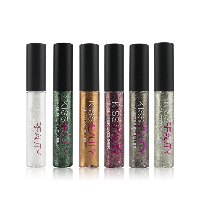 

Glitter Eyeliner Eye Liner Waterproof Black Eyeliner Beauty Tools Glitter Liquido Eye Liner Color Kiss Beauty Cosmetics