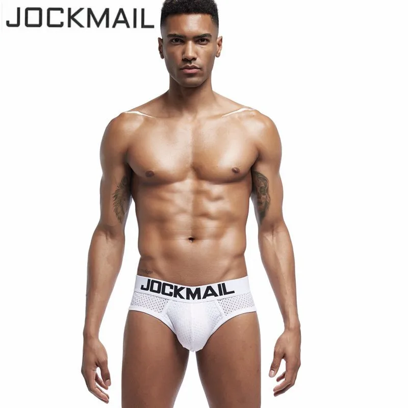 

JOCKMAIL New men underwear Ice silk Cool breathable Mesh sexy mens bikini briefs calzoncillos hombre cueca gay men Underpants