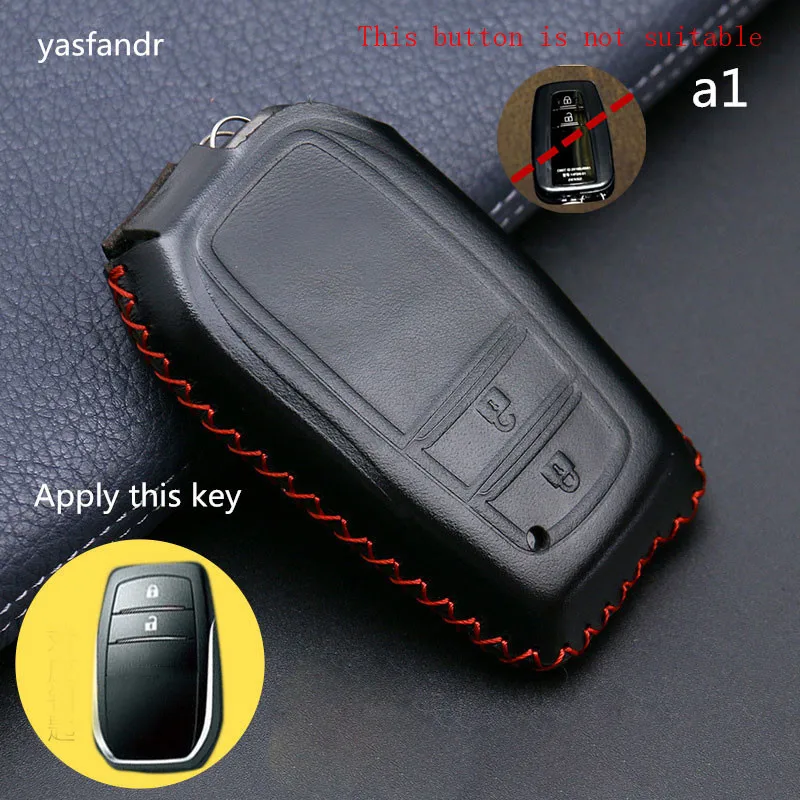 

car accessories key cover case araba aksesuar For Chr C-hr Land Cruiser 200 Avensis Auris Corolla Genuine Leather 2Buttons