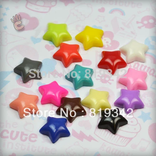 Free Shipping Mix Coor Style Cute Star Resin Beads Flatback Cabochon Scrapbook Fit DIY Phone Decoration 100pcs/lot | Украшения и
