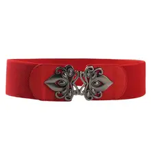 New style imitation leather Material Fashion Women Wide Waist Elastic Stretch Belt Wide and Stretchy Belt