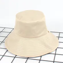 Летняя новая мода двухсторонняя можно носить хлопок сплошной цвет шляпа Открытый путешествия Защита от солнца повседневное ведро шапки ACF18