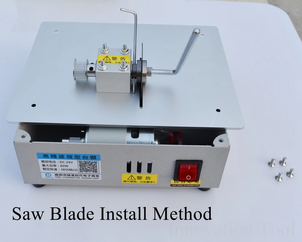 Настольная мини-пила для хобби ручной работы, деревообрабатывающая скамейка, сделай сам, модель, для рукоделия, режущая пила с адаптером питания DC24V, 3800 об/мин, металлическая рама