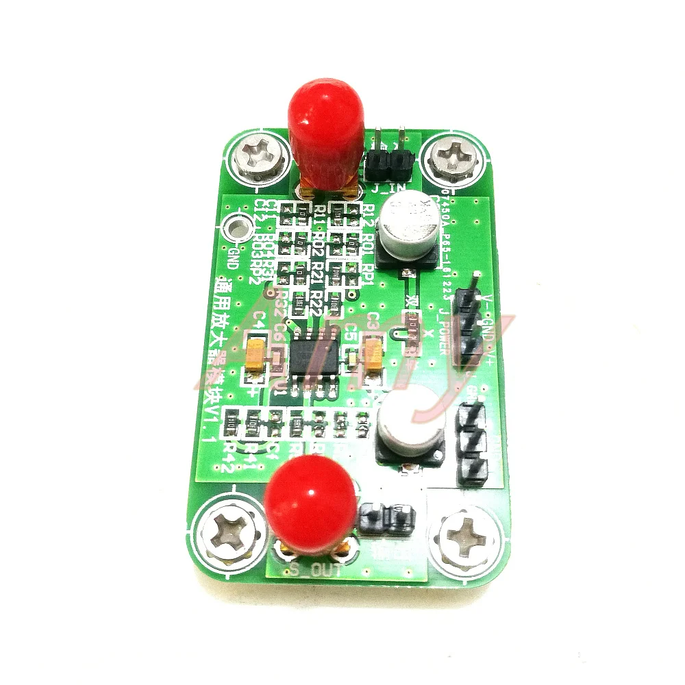 

General purpose amplifier module, low noise, precision, high speed amplifier, phase, DC, DC offset, single and double power supp