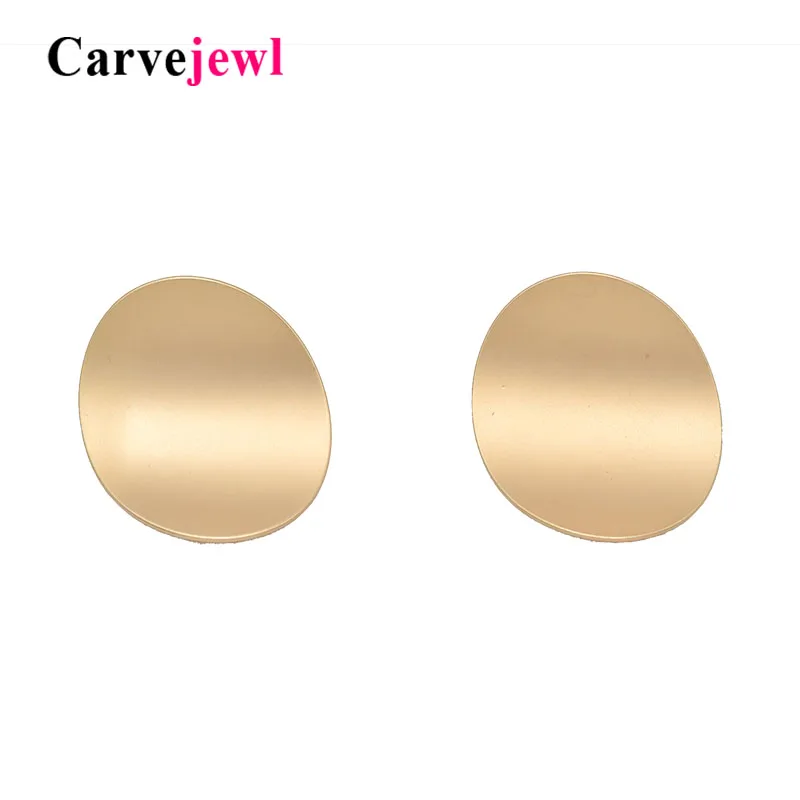 

Carvejewl big stud earrings curved oval stamping matte black silver stud earrings for women jewelry girl gift wholesale earrings