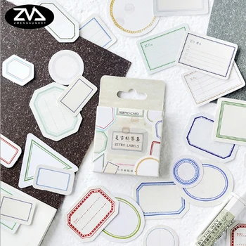 

46 Pcs/box Retro label set Mini Decoration Paper Sticker DIY Scrapbook Notebook Album Sticker Stationery Kawaii Girl Stickers