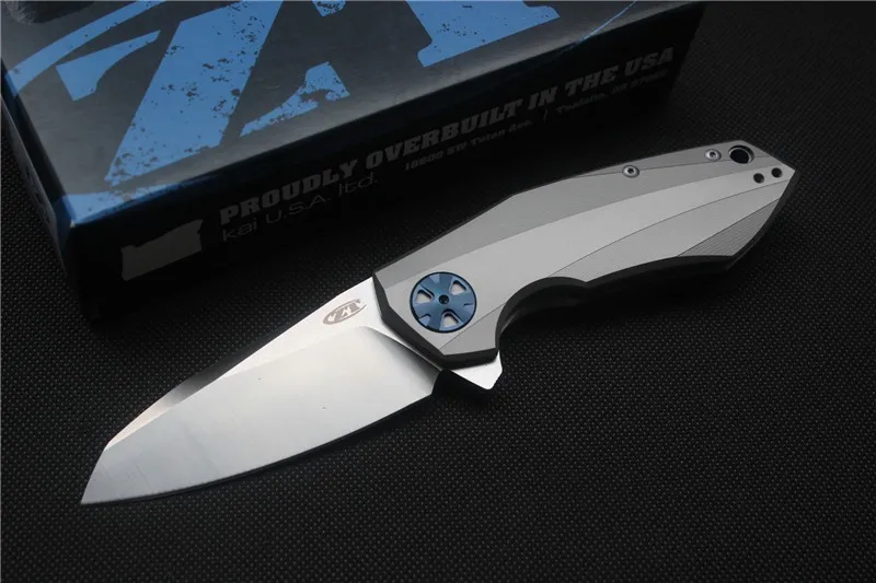 Зеленый шип ZT0456 Флиппер складной нож подшипник D2 лезвие TC4 Ручка Открытый выживания Кемпинг Охота карманный нож EDC инструмент