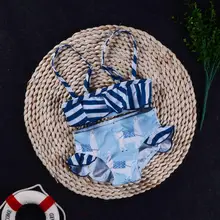 Купальники для девочек; детский полосатый комбинезон с рисунком из мультфильма для новорожденных; купальный костюм; детский купальник на бретельках с принтом животных; A1