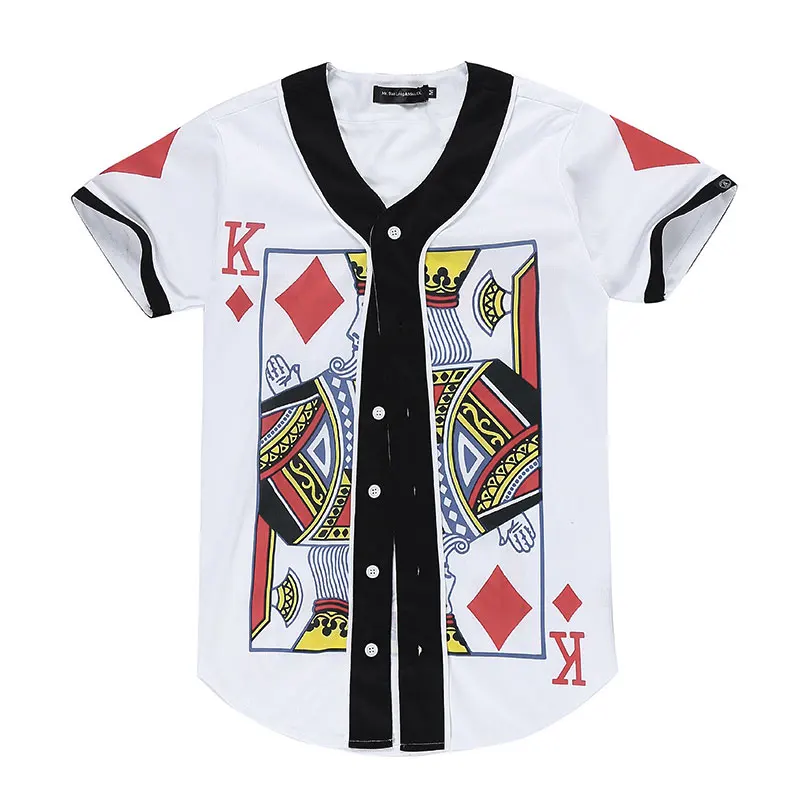 

Fall Winter Harajuku Fashion Men's T shirt 3D Graphic Tees Men T-Shirt Poker King Crewneck Tee Top Mens Hip Hop Clothing