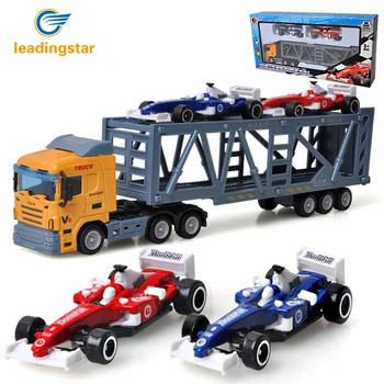 

LeadingStar Children 1pc Container Truck Model + 2pcs Mini Race Car Toys Simulation Alloy Car Model Random Color zk30