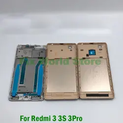 Для Xiaomi Redmi 3, 3 Pro, 3 S полный Корпус ЖК-дисплей передняя рамка + Задняя Батарея крышка Корпус двери + Боковая кнопка Запчасти