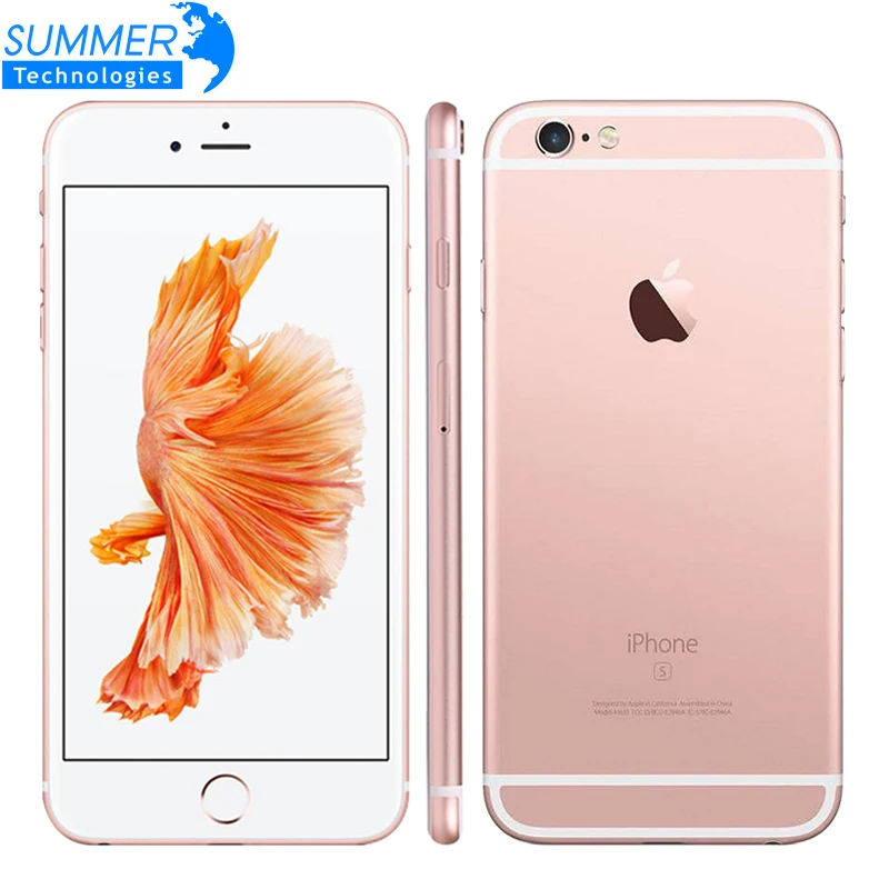 Apple iPhone 6S/6S плюс Чехол мобильного телефона IOS двухъядерный процессор, 2 Гб Оперативная память 16 Гб/64/128 ГБ Встроенная память 12.0MP функция отпечатков пальцев, 4G, LTE смартфон