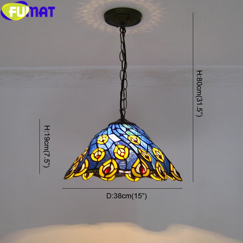 Stained Glass Tiffany HanglampSize