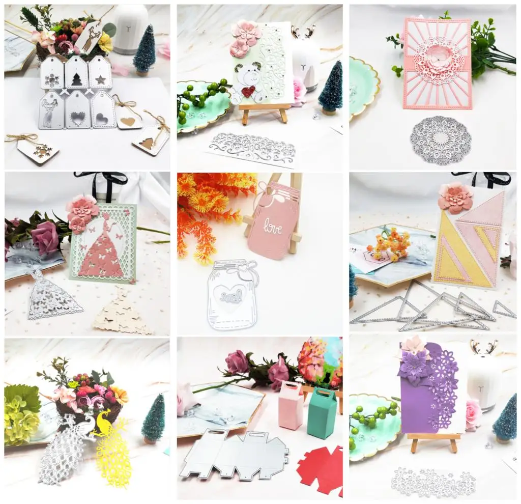 

Metal Cutting Dies Circle Frame Cards Die Cuts Stencils For DIY Scrapbooking Embossing Paper Wedding Photo Album Making Craft