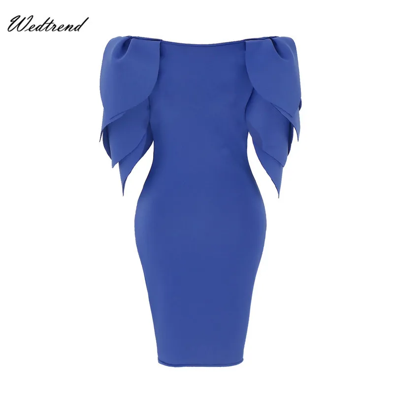 Wedtrend Homecoming Dress 2019 Royal Blue Sheath Slim Women Bodycon Knee-Length 2018 Causal Lady Office Pencil | Свадьбы и торжества