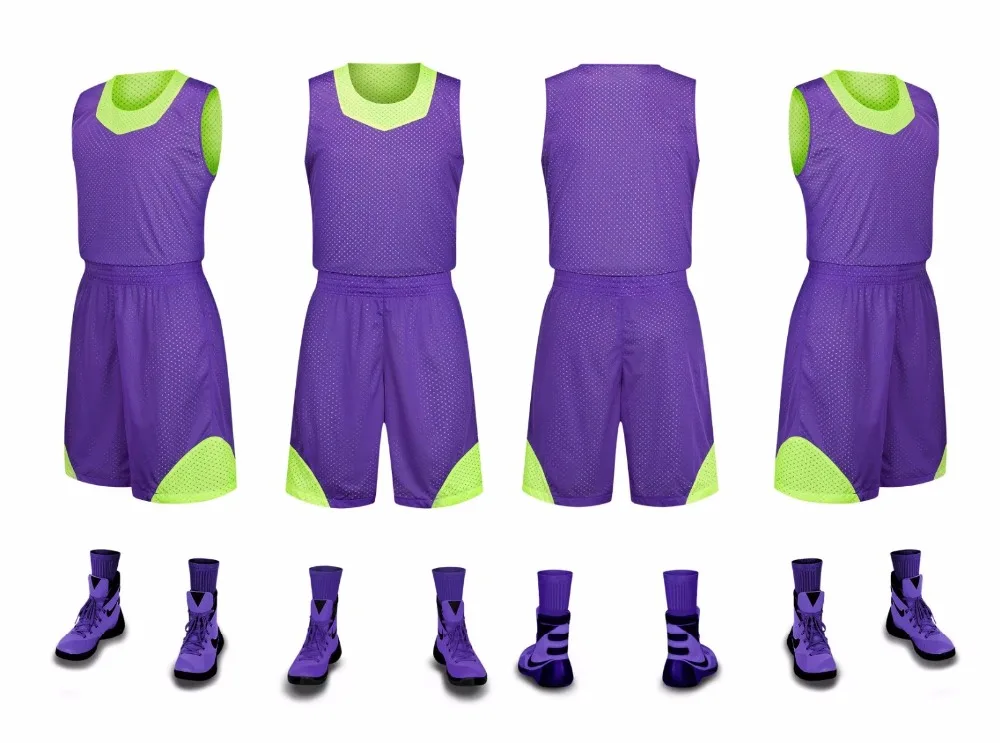 Kids reversible basketball jerseys youth basketball sets women double