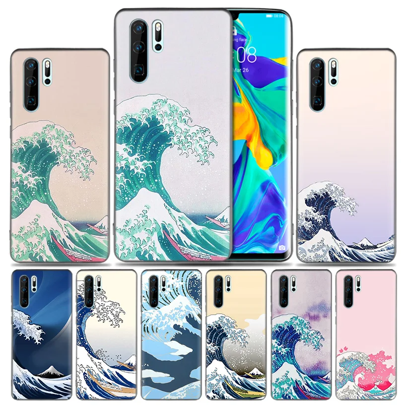 

Fashion Soft Fitted Case For Huawei P30 P20 P10 lite Pro P Smart 2019 + Plus View 20 Nova 4 4E Cover The Great Wave off Kanagawa
