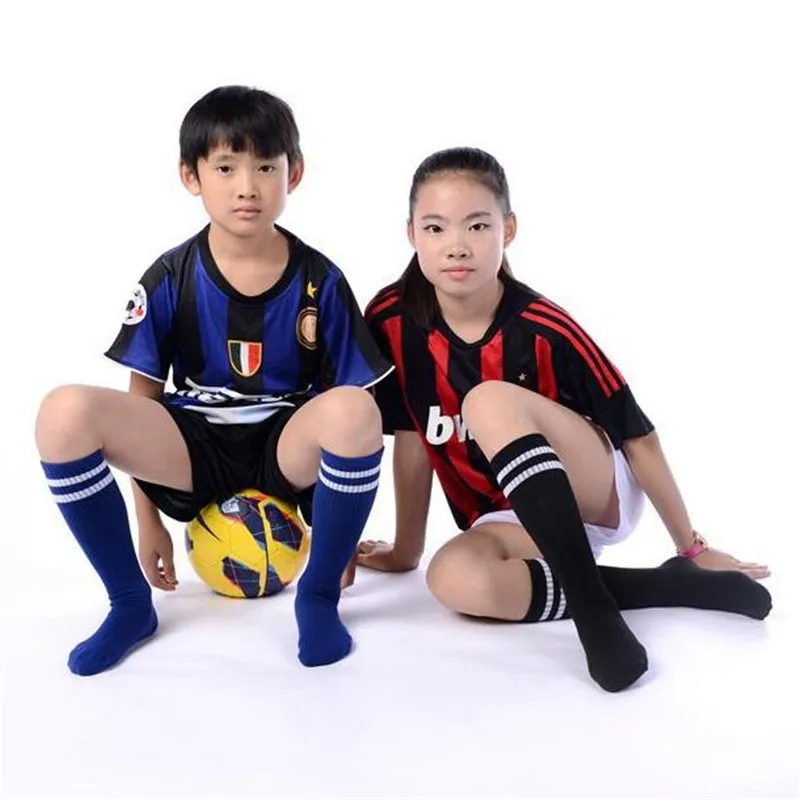 3pcs High Elastic Children Soccer Sport Stockings,Middle School Student knee-length Football Long Socks for 22-35 Yards Boy&Girl