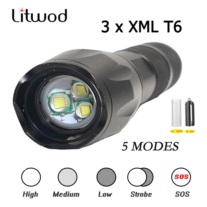 

Z20 2018 Newest 8000 Lumens X900 Flashlight LED XML-T6 Torch Zoomable Flash Light Lamp Lights For USB Charger light camping