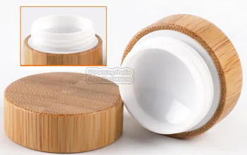 

30g Natural Bamboo Cream Jar Lid Bamboo Cosmetic Packaging With Plastic PP Inner Empty Container 100pcs/lot