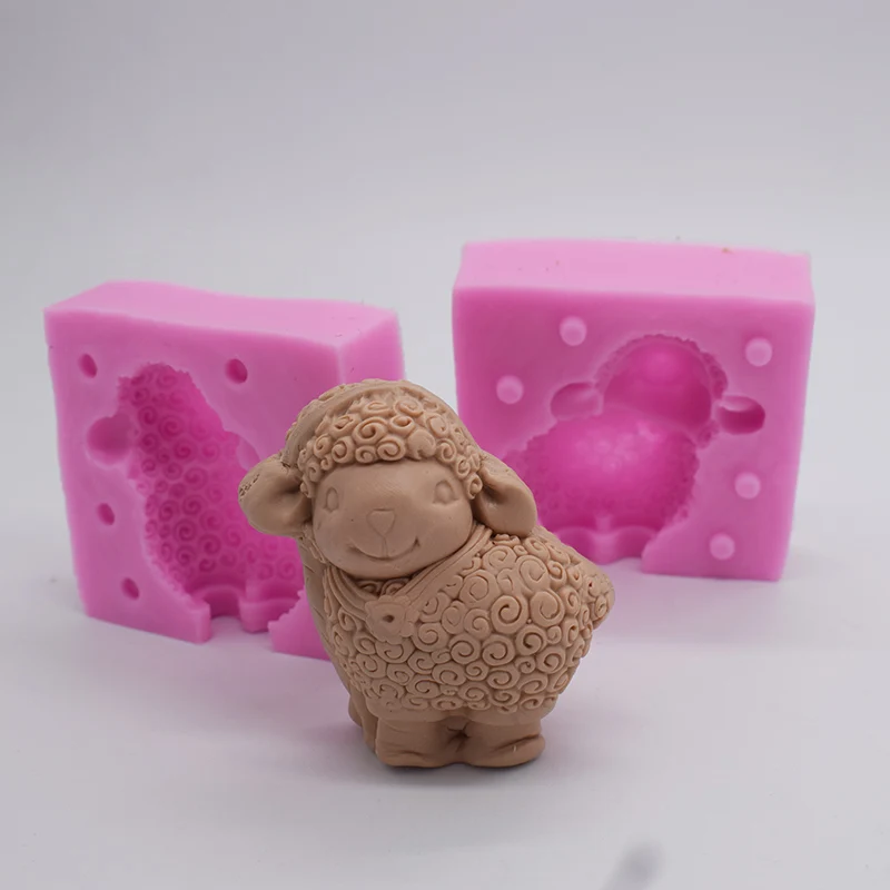 Новинка 3D Маленькая овечка силиконовая форма милые животные дизайнерские формы для гипса глина ремесло DIY бетонные формы из полимерной глины