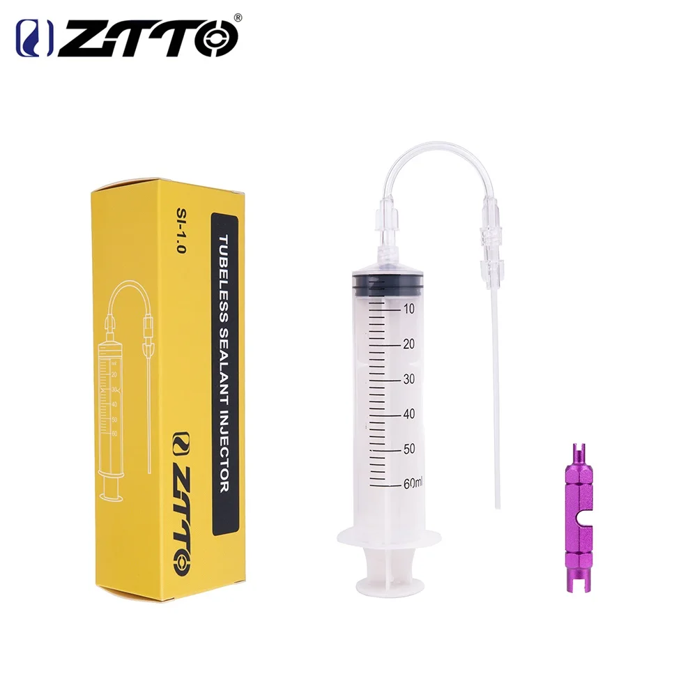 CNC Bike Tubeless Tire Sealant Injector Syringes Presta Schrader Valve Core Removal Tool Set for Stans No Tubes Sealant