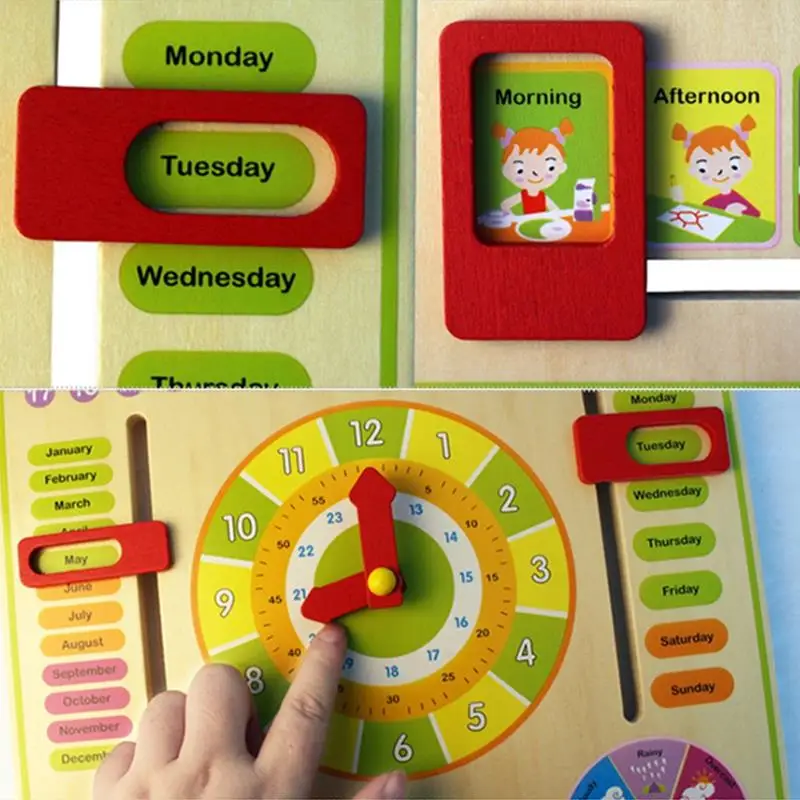 Деревянная детская игрушка Дети обучения развития Многофункциональный лоскут деревянные счеты часы Дети интеллектуальная обучающая