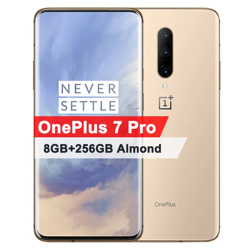 Новая глобальная прошивка Oneplus 7 Pro 8 Гб 256 мобильный телефон 6,6" 90 ГГц 2K Snapdragon 855 48MP Камера 4000 мА/ч, 30 Вт, отпечаток пальца, NFC для телефона - Цвет: 7Pro 8G 256G Almond