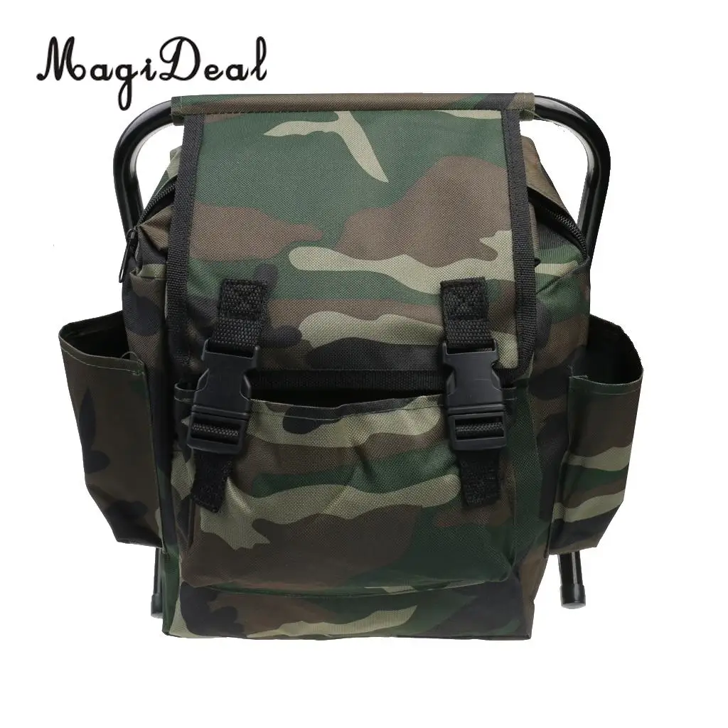 MagiDeal 2 in 1 Oxford Cloth Fishing Stool Tackle Backpack Foldable Seat Camping Hunting Rucksack wear-resistance fishing Tool