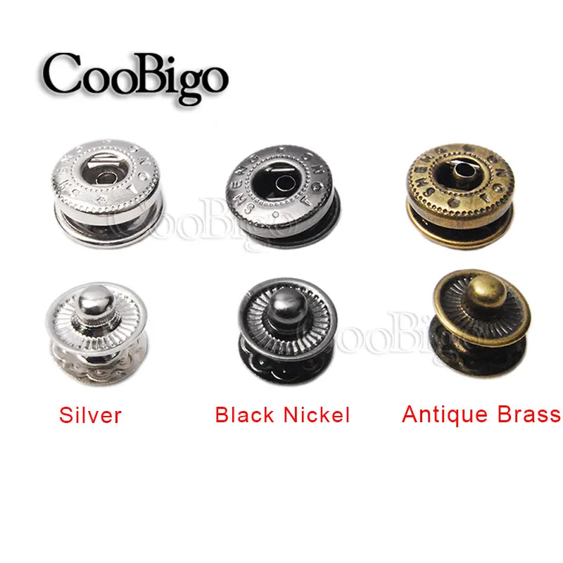 

100set Pack Metal Press Studs Sewing Button Snap Fasteners Sewing Leather Craft Clothes Bags
