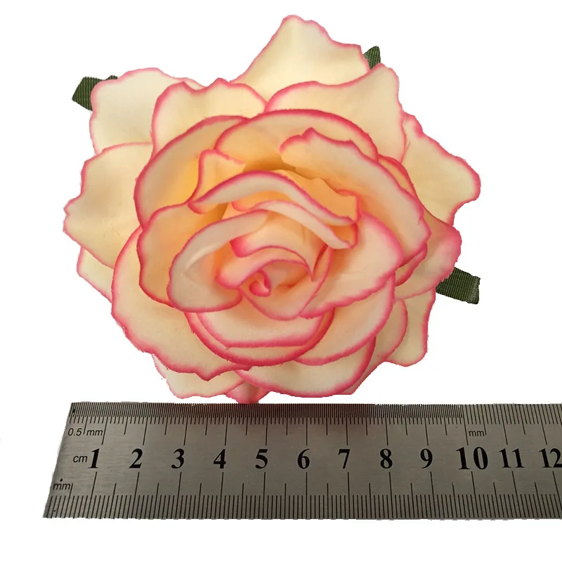 5 Pcs 10cm Rose Flower Head Silk Artificial Flowers For Wedding DIY Cap Decorative Wreath Fake Flowers Photography Props