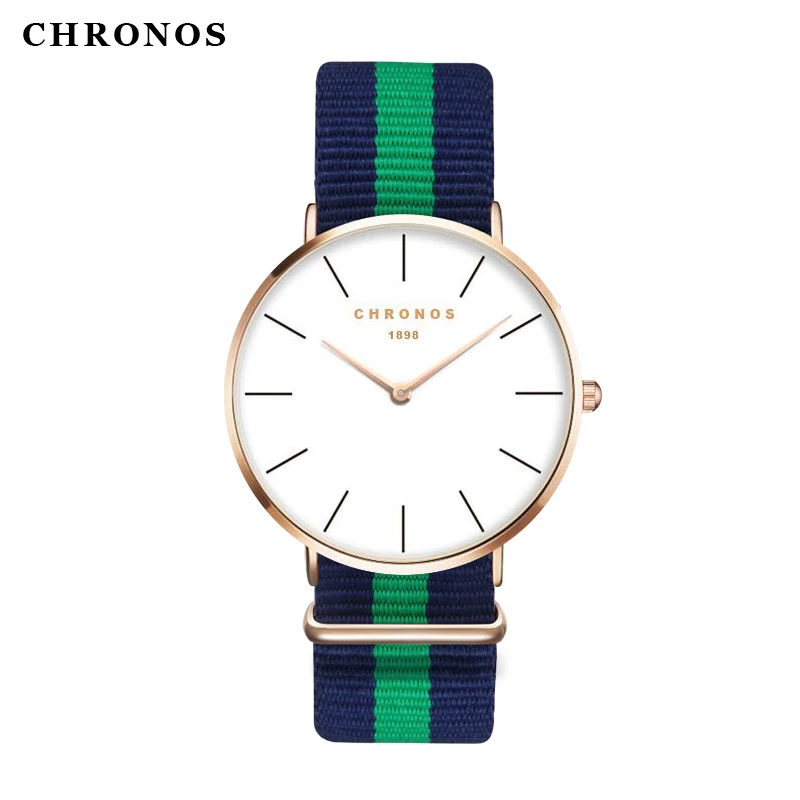 Lover's часы; мода и простота нейлоновый ремешок для часов унисекс кварцевые часы Для мужчин Для женщин ультра тонкий большой циферблат часы Relogio Masculino - Цвет: CH0205