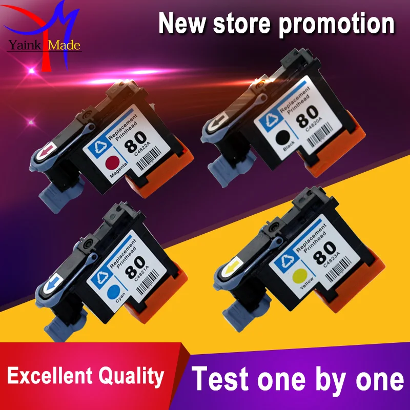 

1 Set 4 colors remanufactured for HP 80 printer head C4820A C4821A C4822A C4823A for HP 80 print head