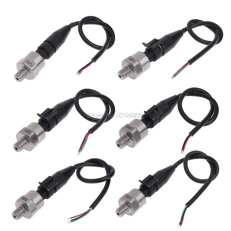 DC 5V 1/8NPT датчик давления из нержавеющей стали для масла воздуха воды 30/100/150/200/300/500