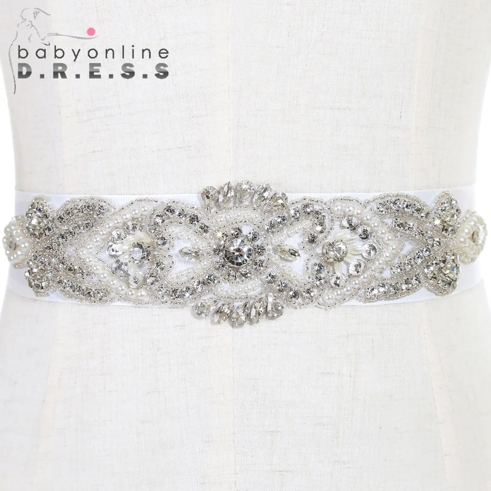 

Beautiful Sparkly Rhinestone Pearl Crystal Czech Long Wedding Belt Vintage Bridal Sash Handmade Stunning Wedding Accessories