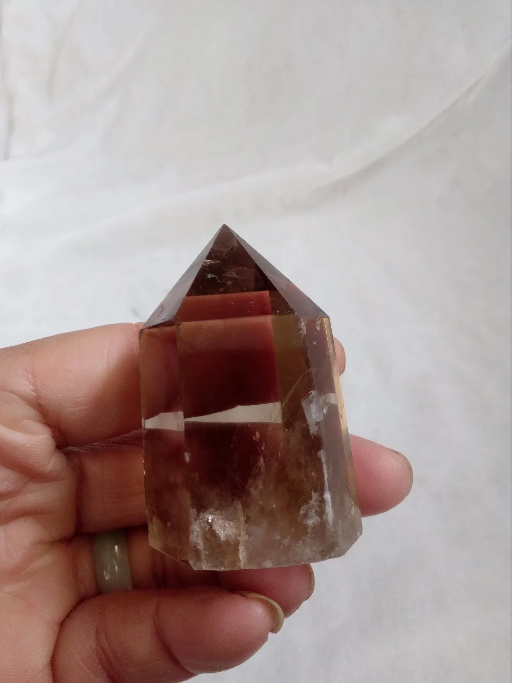 

(91g) 100% Natural Smoky quartz crystal point wand 8