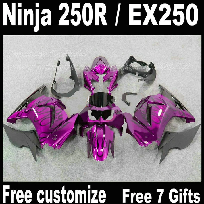 Комплект обтекателей из АБС пластика для Kawasaki Ninja 250R 2008 2014 EX250 08 09 14 Обтекатели с