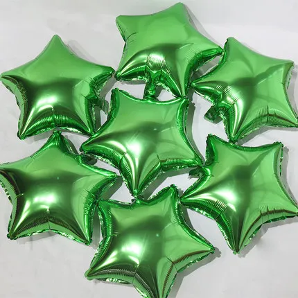 7 шт. 10 дюймов звезда надувные шары из алюминиевой фольги Единорог вечерние Babyshower Декор День рождения украшения Дети балони воздушные шары свадьба - Цвет: green