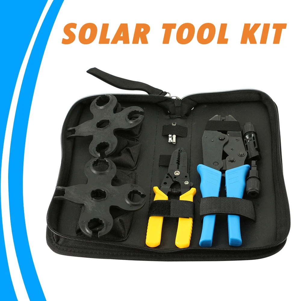Солнечный набор инструментов обжимные клещи для зачистки проводов плоскогубцы MC4 гаечный ключ разъем MC универсальный набор инструментов