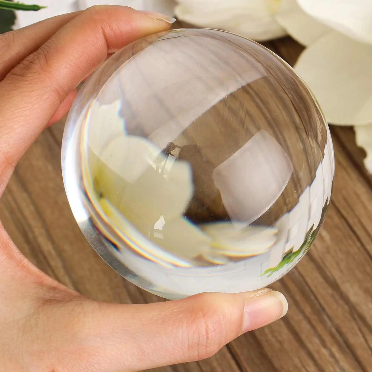 Half Crystal Ball Sphere 80mm Photography Half Lensball Background Decor Divination K9 Glass Crystal Clear Lens Ball Paperweight