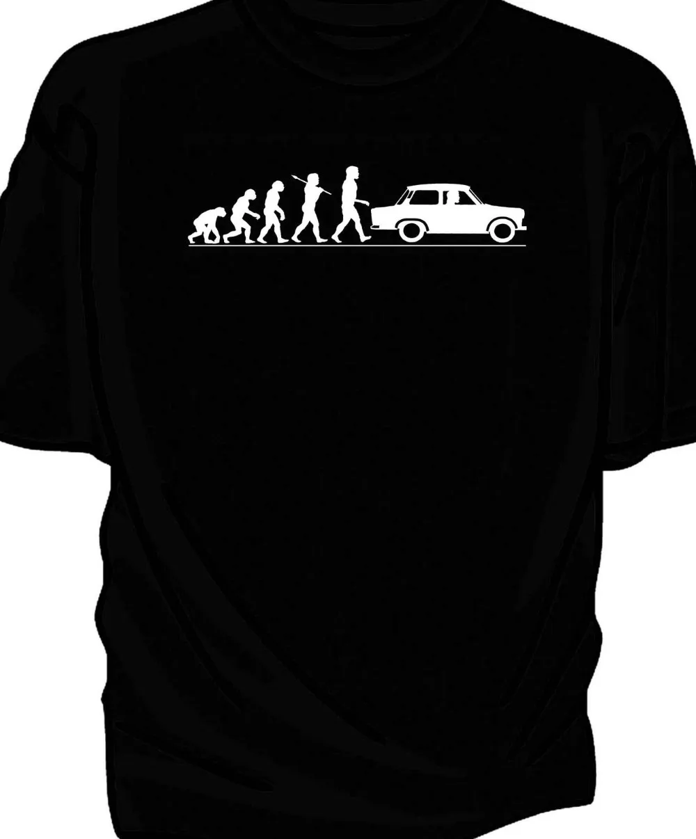 Мужская классическая футболка Evolution of Man модель 2019 года Повседневная Trabant | одежда