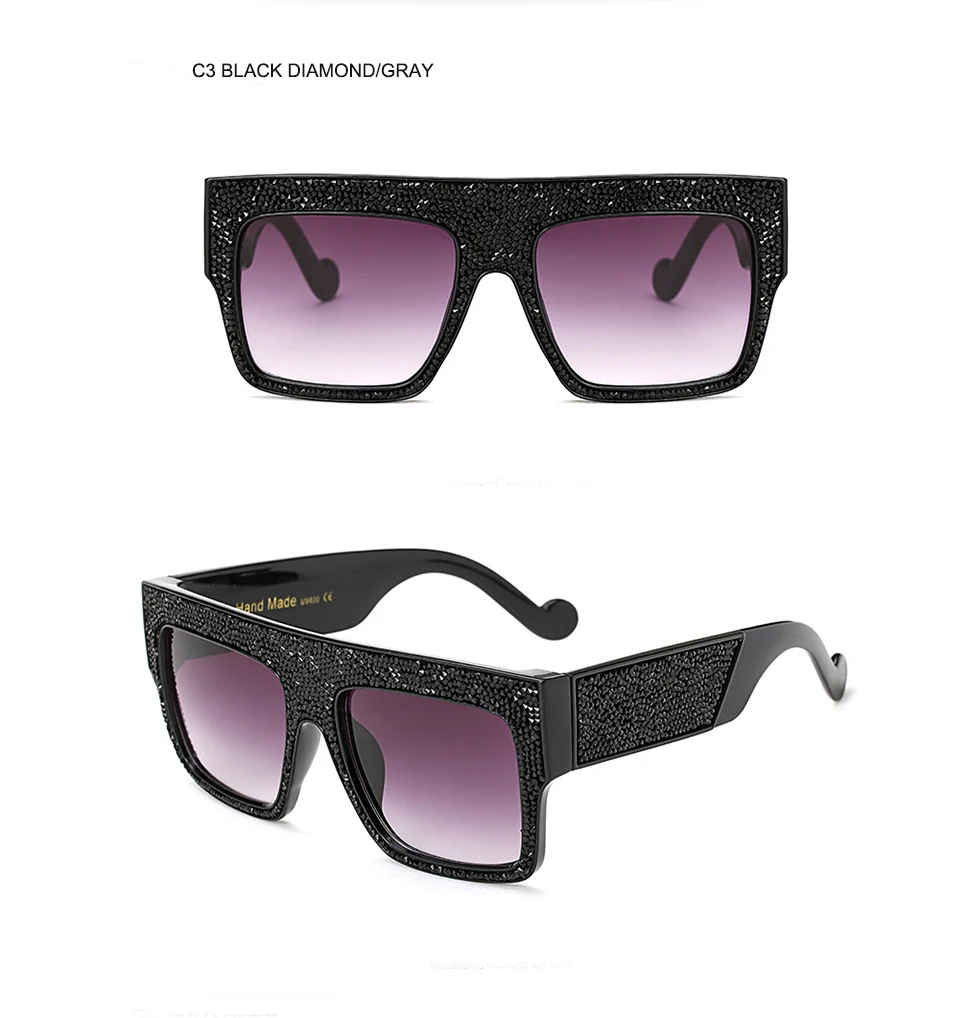 2017 негабаритных солнцезащитные очки Для женщин брендовые дизайнерские роскошные бриллианты framen вождения солнцезащитные очки UV400 очки