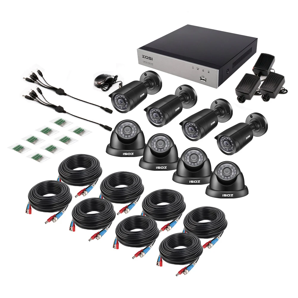 ZOSI 8CH CCTV система 1080N/720P HDMI TVI DVR 8 шт. 1.0MP уличная инфракрасная камера