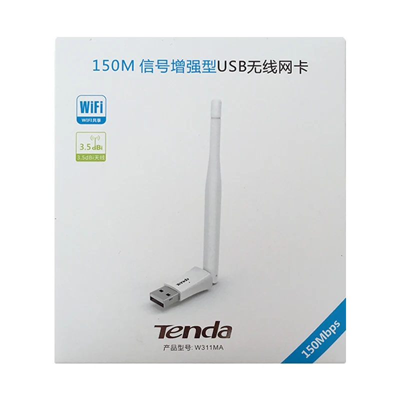 Беспроводная сетевая карта Tenda W311MA, 150 Мбит/с, N150 High usb-адаптер питания, Wi-Fi приемник, функция AP Беспроводная сетевая карта Tenda W311MA, 150 Мбит/с, N150 High usb-адаптер питания, Wi-Fi приемник, функция AP
