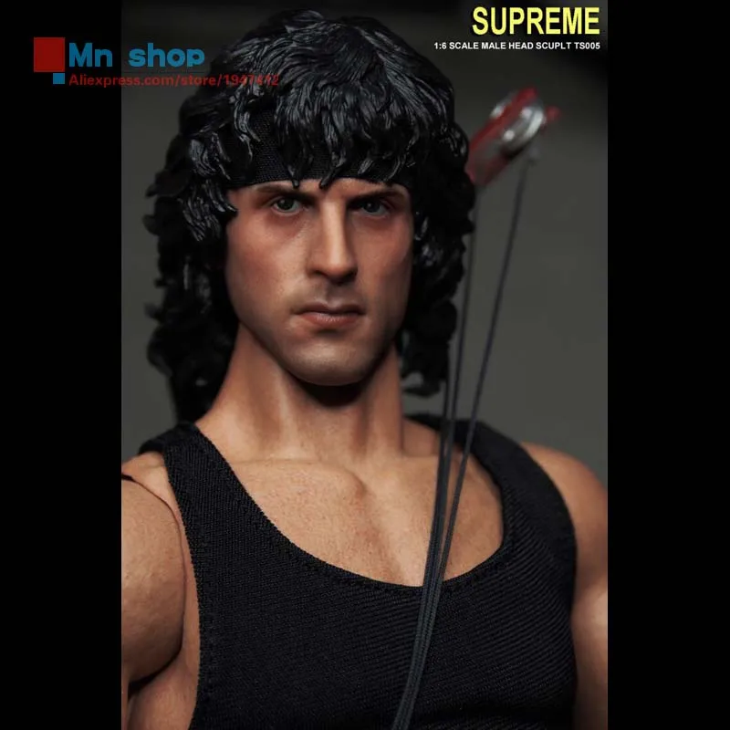 

Supreme 1:6 Action Figure Accessory Custom TS005 like Shitai Long Rambo First Blood Part Head Carving for 12" Figure Doll Toys