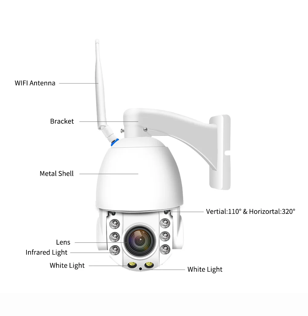 1080P Full HD CCTV Камера x20 цифровой зум PTZ IP66 всепогодный IP Камера двухстороннее аудио разговаривать открытый Wfi Беспроводной Камера