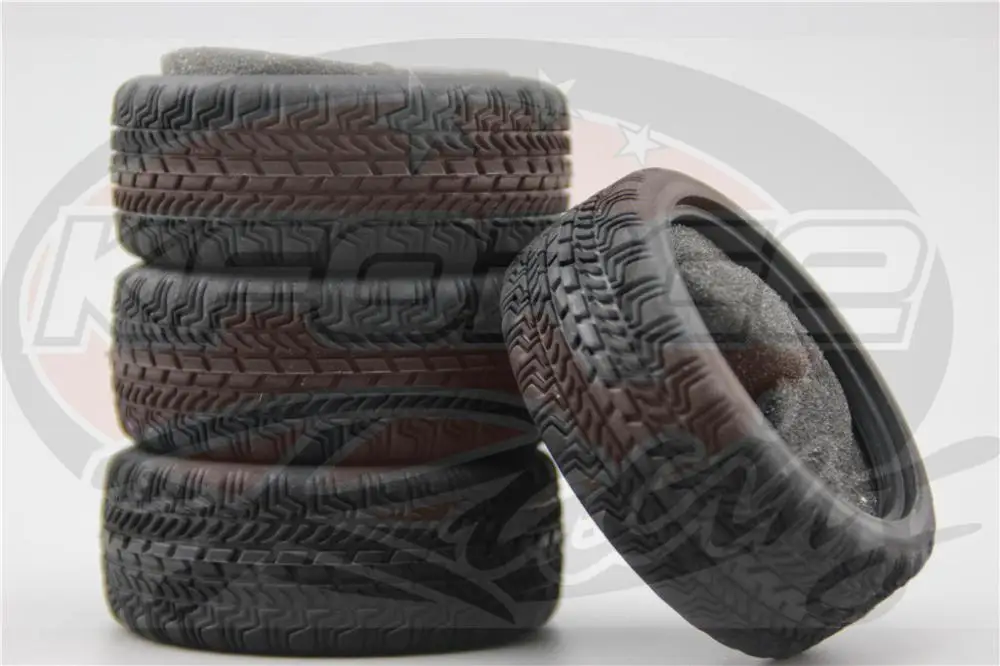 Demeras 4 Pneumatici In Gomma Per Auto RC 1/10 – Set Ruote Fuoristrada Con Cerchi, Nero, Per HSP E HPI - 4